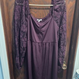 Maurices Deep Plum Gathered Dress